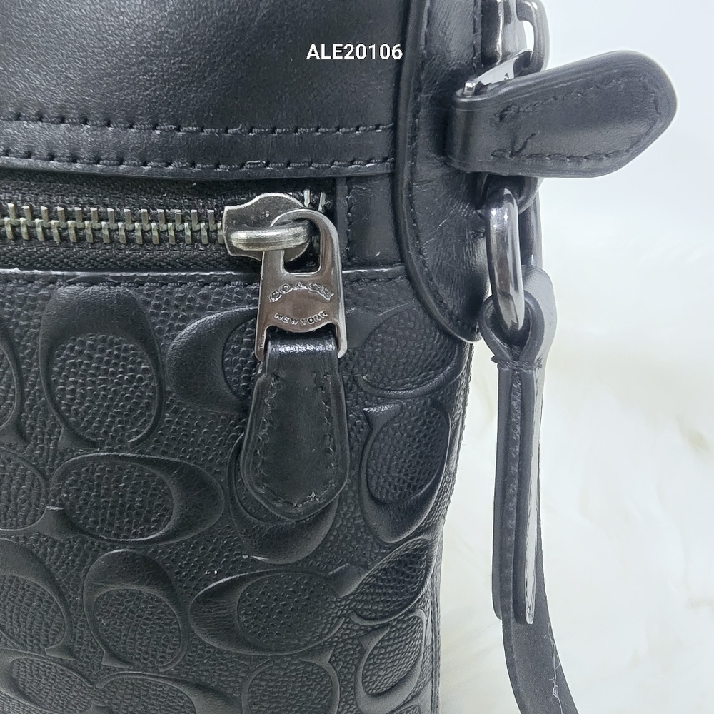 Coach Houston Flight Bag In Signature Black Leather Men - Picture 7 of 15